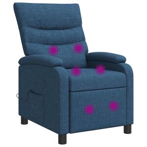 vidaXL Recliner de Massagem Azul Tecido