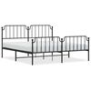vidaXL Estrutura de cama com cabeceira e p&eacute;s 183x213 cm metal preto