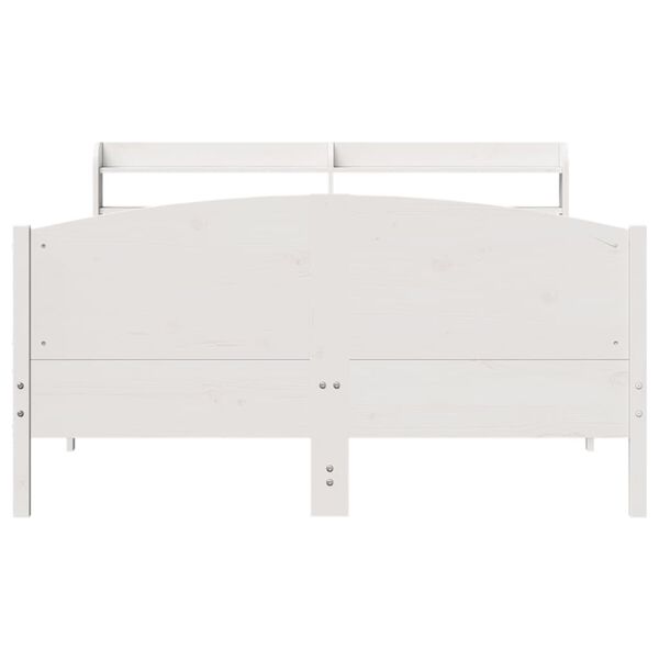vidaXL Cama sem colch&atilde;o 135x190 cm madeira de pinho maci&ccedil;a branco