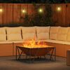 vidaXL Fire Pit Castanho 80 x 80 x 40 cm A&ccedil;o resistente &agrave;s intemp&eacute;ries