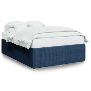 vidaXL Estrutura de cama sem colch&atilde;o 160x200 cm tecido azul