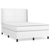 vidaXL Cama com molas/colch&atilde;o 140x190 cm couro artificial branco