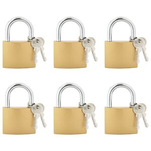 vidaXL U Lock com Chaves 6 unid. Lat&atilde;o Ferro