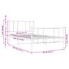 vidaXL Estrutura de cama com cabeceira e p&eacute;s 90x190 cm metal preto