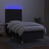vidaXL Cama box spring c/ colch&atilde;o e LED 90x190 cm tecido preto
