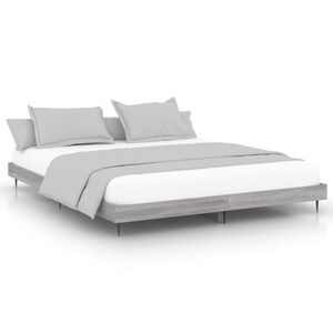 vidaXL Estrutura de cama sem colch&atilde;o 180x200 cm sonoma cinzento