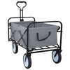 vidaXL Carrinho de M&atilde;o Dobr&aacute;vel Cinzento 94 x 53 x 99 cm Tecido Oxford