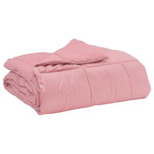 vidaXL Duvet de Ano Inteiro Colchonete Rosa 135 x 200 cm Microfibra