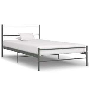 vidaXL Estrutura de cama 90x200 cm metal cinzento