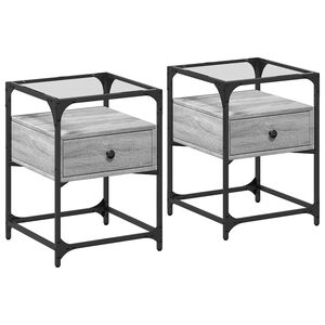 vidaXL Mesas de cabeceira 2 pcs derivados de madeira cinzento sonoma