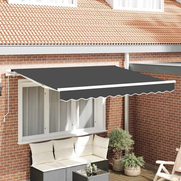 vidaXL Tecido de substitui&ccedil;&atilde;o para toldo Antracite 330 x 195 cm