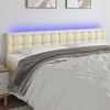 vidaXL Cabeceira de cama c/ LED 180x5x78/88 cm couro artificial creme