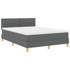 vidaXL Cama box spring com colch&atilde;o Cinzento escuro 140 x 200 cm tecido
