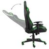 vidaXL Cadeira de gaming girat&oacute;ria PVC verde