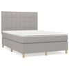 vidaXL Cama com molas/colch&atilde;o 140x190 cm tecido cinzento-claro