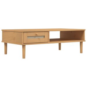 vidaXL Mesa de centro SENJA 100x55x33 cm pinho maci&ccedil;o castanho