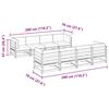 vidaXL 9 pcs conjunto sofás de jardim com almofadões pinho maciço