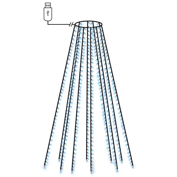 vidaXL Cord&atilde;o de luzes &aacute;rvore de Natal 400 luzes LED 400 cm azul