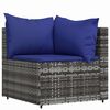 vidaXL 4 pcs conjunto lounge de jardim c/ almofad&otilde;es vime PE cinzento
