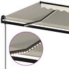 vidaXL Toldo autom&aacute;tico com LED e sensor de vento 600x350 cm creme