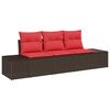 vidaXL Conjunto de Sof&aacute;s 3 unid. Castanho vime PE
