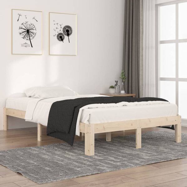vidaXL Estrutura de cama 120x200 cm pinho maci&ccedil;o