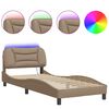 vidaXL Estrutura de cama com LED sem colch&atilde;o Hvar 80x200cm cappuccino