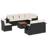vidaXL 9 pcs conjunto de sof&aacute;s p/ jardim c/ almofad&otilde;es vime PE preto