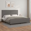 vidaXL Estrutura cama c/ cabeceira 200x200cm couro artificial cinzento