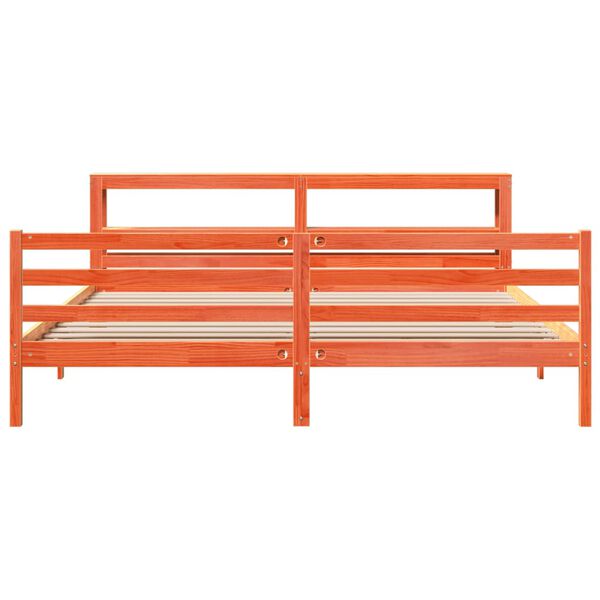 vidaXL Cama sem colch&atilde;o 180x200 cm pinho maci&ccedil;o castanho-mel