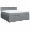 vidaXL Cama com molas/colch&atilde;o 180x200 cm tecido cinzento-claro
