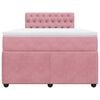 vidaXL Cama boxspring com colch&atilde;o 120x190 cm veludo rosa