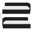 vidaXL Estrutura de Cama de Canto com colch&atilde;o Preto 90 x 190 cm tecido