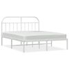 vidaXL Estrutura de cama com cabeceira 150x200 cm metal branco