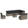 vidaXL 11 pcs conjunto sof&aacute;s de jardim c/ almofad&otilde;es vime PE cinzento