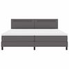 vidaXL Cama Box com colch&atilde;o Cinzeto 200 x 200 cm Couro sint&eacute;tico