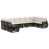 vidaXL Conjunto de Sof&aacute; de Jardim 10 unid. Preto e Branco Creme
