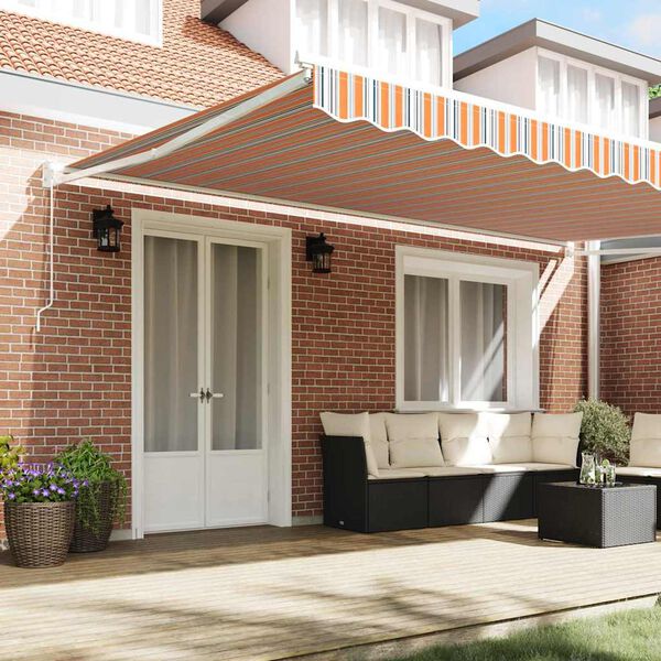 vidaXL Toldo Manual Multicolor 500 &times; 300 cm Poli&eacute;ster e Metal