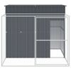 vidaXL Casota p/ c&atilde;es c/ parque 214x253x181 cm a&ccedil;o galvaniz. antracite