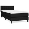 vidaXL Cama com molas/colch&atilde;o 80x200 cm tecido preto