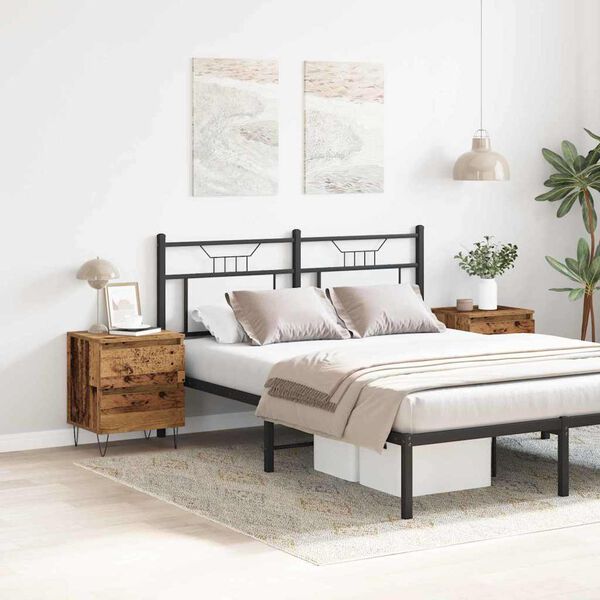 vidaXL Arm&aacute;rio de Cabeceira 2 pcs Madeira antiga 40 x 35 x 50 cm