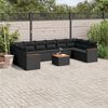 vidaXL 11 pcs conjunto sof&aacute;s de jardim c/ almofad&otilde;es vime PE preto