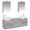 vidaXL Conjunto de M&oacute;veis para Banheiro 5 unid. Sonoma cinzento