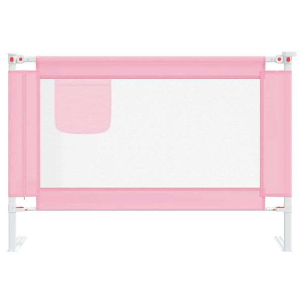 vidaXL Barra de seguran&ccedil;a p/ cama infantil tecido 100x25 cm rosa