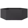 vidaXL Vaso/floreira de jardim hexagonal 138x120x45 cm a&ccedil;o preto