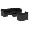 vidaXL 10 pcs conjunto sof&aacute;s de jardim c/ almofad&otilde;es vime PE preto