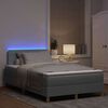 vidaXL Cama Box Spring LED com led Cinzento-claro 120 x 190 cm tecido