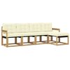 vidaXL Conjunto de Sof&aacute;s para Exterior 5 pcs Branco e Creme