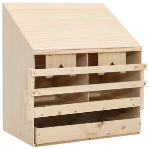 vidaXL Ninho p/ galinhas 2 compartimentos 63x40x65 cm pinho maci&ccedil;o