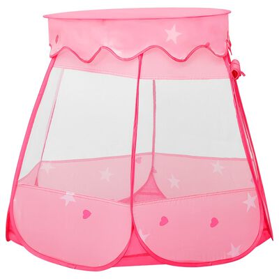 vidaXL Tenda de brincar infantil com 250 bolas 102x102x82 cm rosa